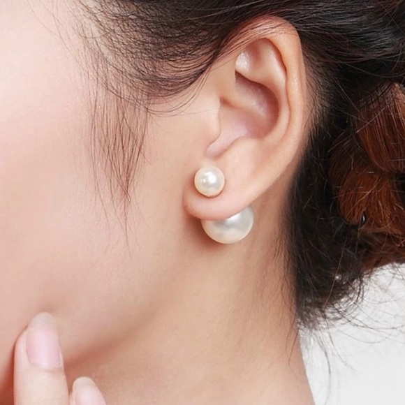 Pearl Front & Back Stud Earrings 🤍 - Picture 1 of 4
